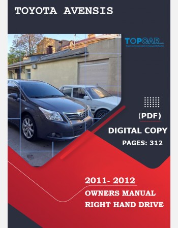 toyota avensis 2011-2012 owners manual